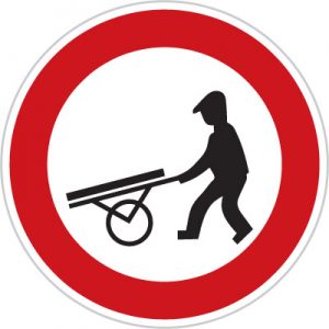 Dopravná značka Zákaz vjazdu ručných vozíkov