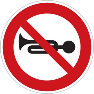 Dopravná značka Zákaz zvukových výstražných znamení