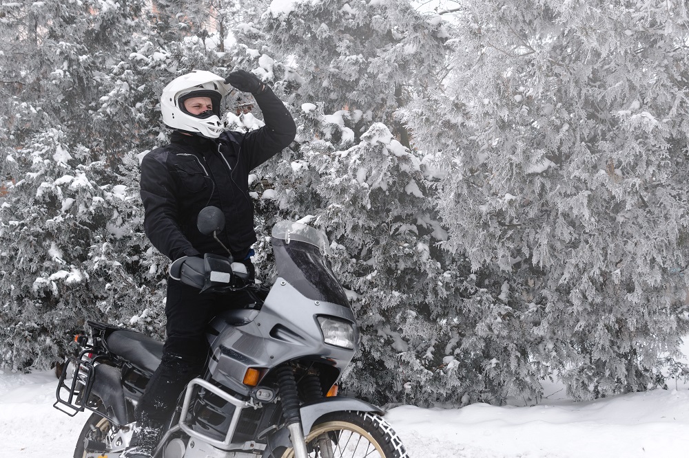 zimný tréning na motorke