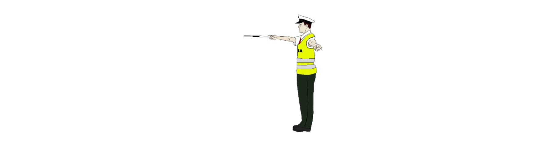 Policajt dáva pokyn trojstranná uzávera