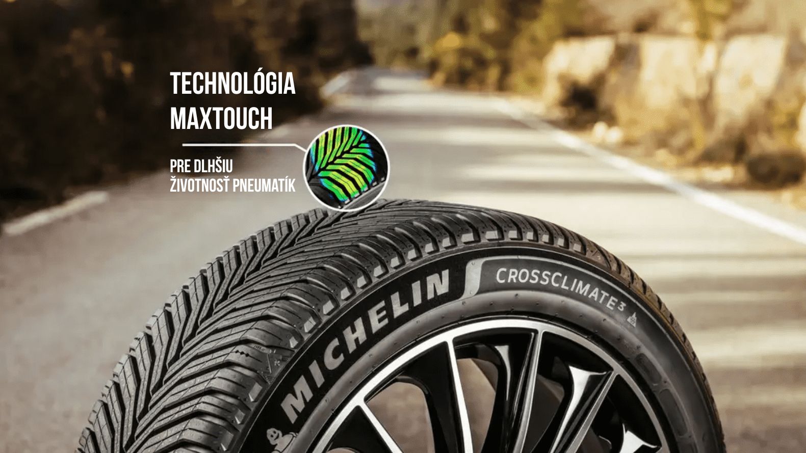 ové celoročné pneumatiky Michelin CrossClimate 3 s technológiou MaxTouch