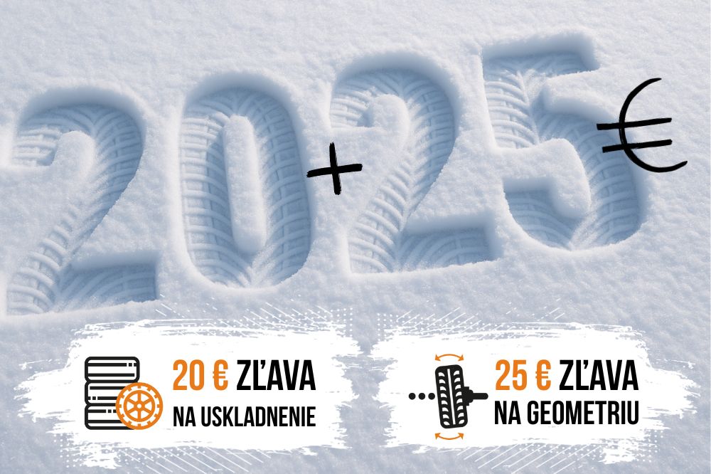 Zľava 20 € na uskladnenie pneumatík a 25 € na geometriu kolies