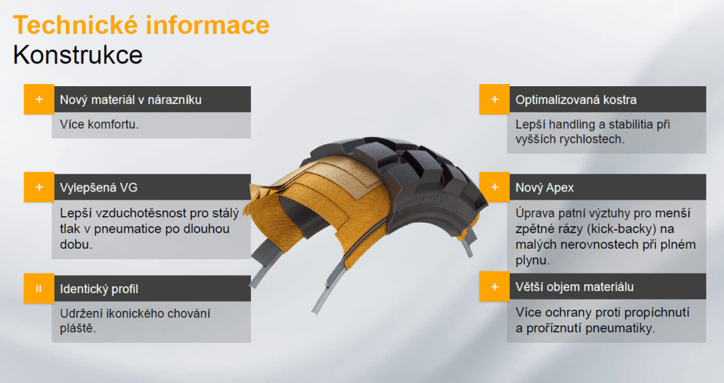 Technický popis konštrukcie pneumatiky Continental TKC 80^2