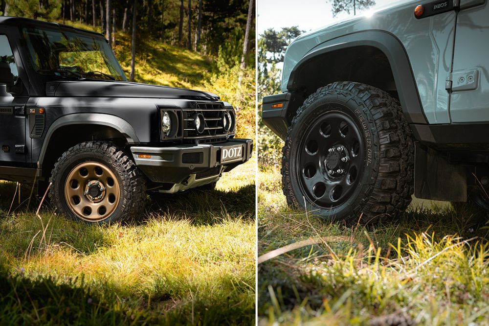 Terénne vozidlo Ineos Grenadier s diskami DOTZ 4×4 Outland bronze a black